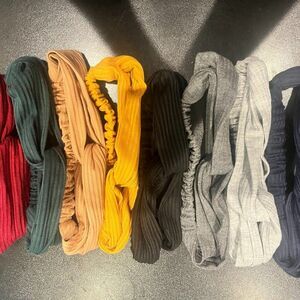 Bundle of 9‎ Headbands Blue Gray Black Brown Yellow Red Green